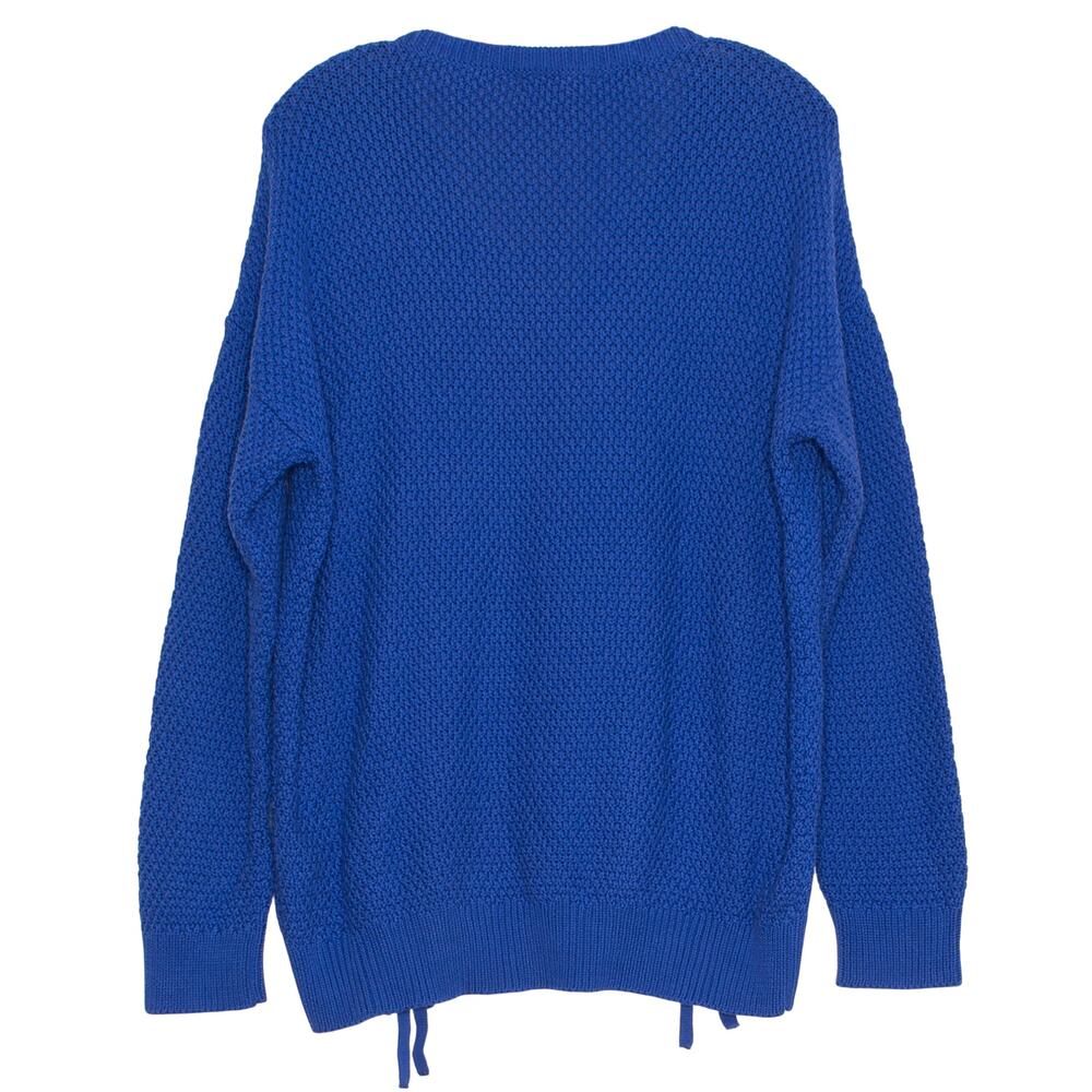 Desigual Sweater Cable Knit Mandala Rare Boho Oversized Chunky Hippie Blue Large - Picture 2 of 7